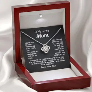 To My Mom Necklace Gifts Meaningful Gift to Mom from Son Daughter Without You There Is No Me – I Love You Necklace, Sentimental Mother's Day Ideas Gift