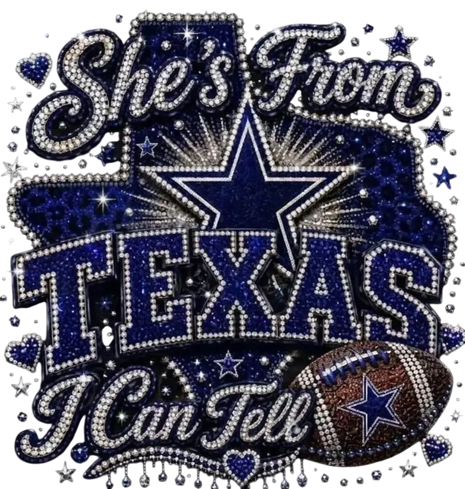 DTF Iron-On Transfer - "She's From Texas" Design, DIY Printmaking Embossing Accessory for Hobbyists