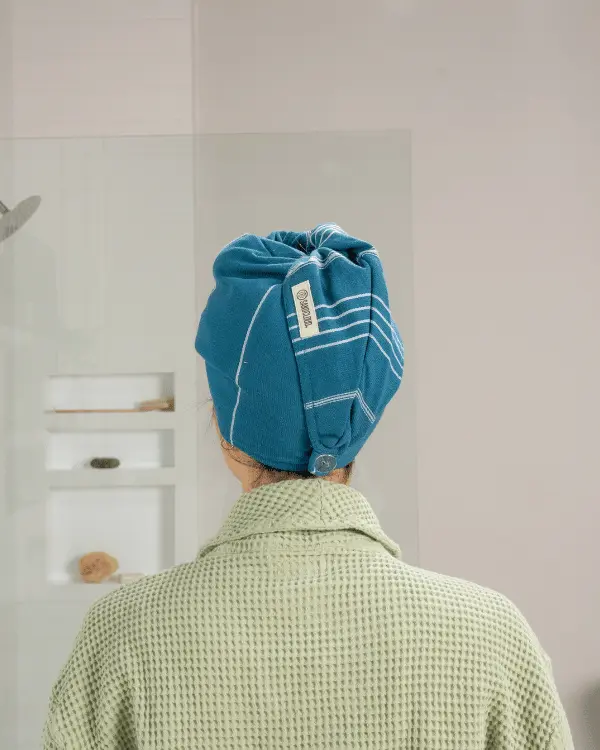 Classic Hair Towel - Teal Blue