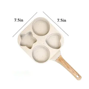 NORA Non-Stick 4-in-1 Breakfast Pan | Multi-Shape Skillet for Eggs, Burgers & Bacon | Quick-Clean Kitchen Essential Multifunction Egg Frying Pan