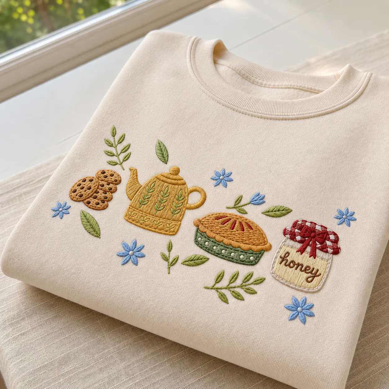 Embroidered Grandma Cottage Core Sweatshirt, Vintage Hen In Nest Shirt, Cottagecore Style Shirt, Vintage Icons Tee, Cake & Tea Shirt