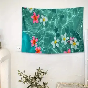 Tapestry Featuring a Vibrant Tropical Floral Design, Made from Polyester Fiber, Perfect for Decorating Your Living Room, Bedroom, Or Office. an Ideal Gift for Friends And Family, Available in Various Sizes