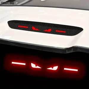 Stylish High Position Brake Lamp Sticker for Cars, Carbon Fiber Texture Durable PET Safety Decal, Easy-to-Paste Exterior Auto Accessory Supports Custom Logo for Improved Driving Safety & Vehicle Styling