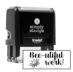 Bumble Bee Pun Teacher Stamp - Rubber Self Inking Stamp (Black)