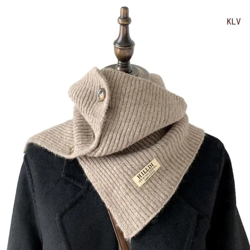Girl Women Knitted Snoods Scarf LoopInfinity Neckerchief Lady Neck Warmer Wrap Scarves Face Cover Faux Collar