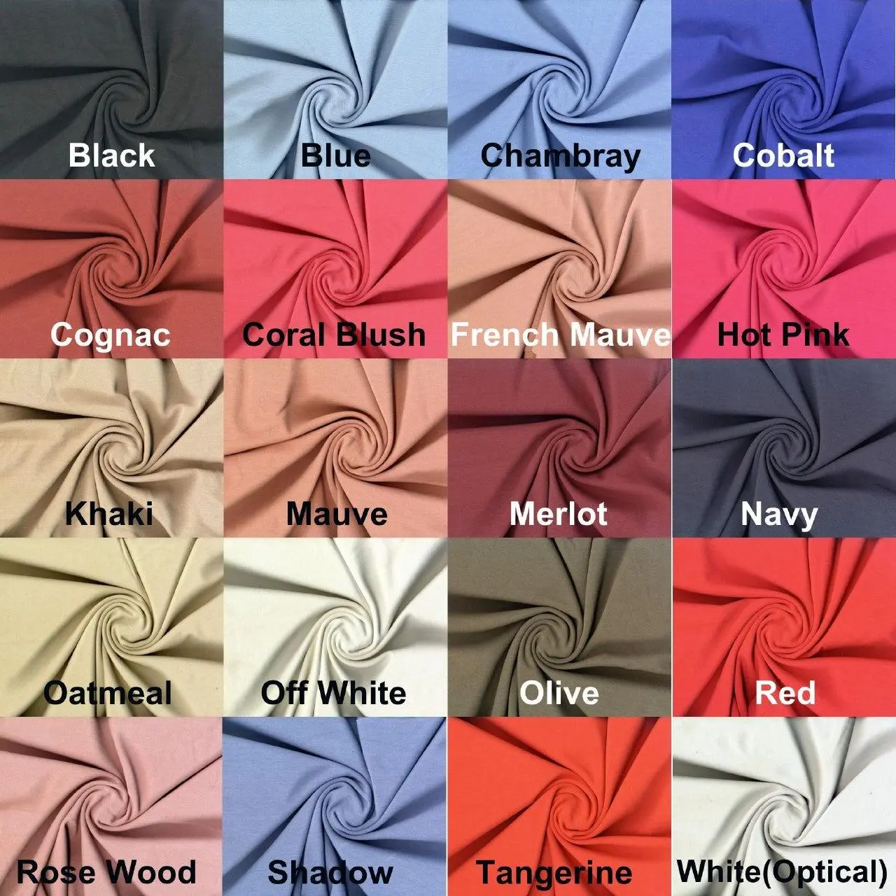 Rib Ponte Ottoman Osman Fabric - Knit Stretch Fabric by the Yard, Rayon Nylon Spandex, Sewing Dress Pants Apparel Craft Fabric