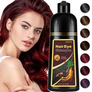 Natural Hair Color Shampoo for Gray Coverage, Instant Red Hair Dye Shampoo 3 in 1, Shampoo Hair Dye Works in Minutes, Red Hair Shampoo, Shampoo Para Canas for Women and Men Haircare