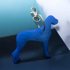 Great Dane Epoxy Resin Keychain - Natural Uncropped Ears