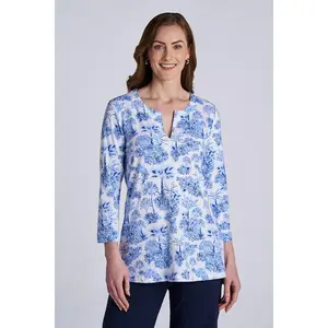 Women's Tunic Top with Long Sleeves | Periwinkle Isla Bonita