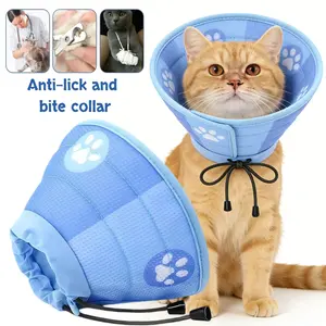 1 pc soft and breathable cat recovery collar, adjustable in size, anti-lick and bite collar, does not obstruct vision, suitable for bathing, medication, post-surgery recovery, and wound care for cats
