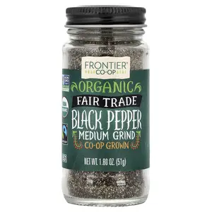 Frontier Co-op Organic Black Pepper, Medium Grind, 1.8 oz (51 g)