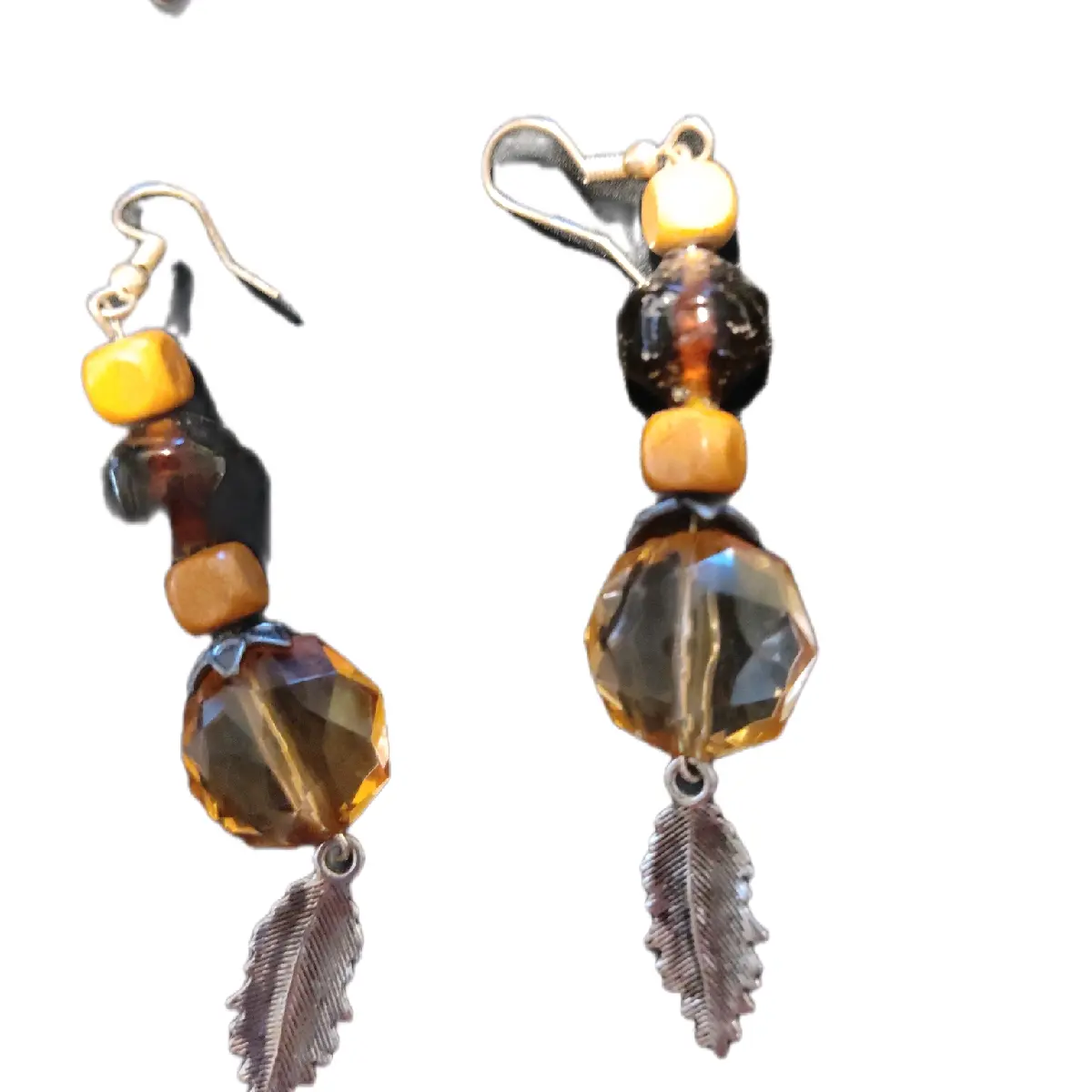 brown & gold earrings