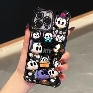 A Cartoon Cat with Various Expressions, This Brawls Stars Phone Case Is Compatible with for iphone Models 16, 16E, 15, 14, 13, 12 Mini, 11 It Features a Plated Edge for Drop Protection, a Transparent Back for a Luxurious Feel