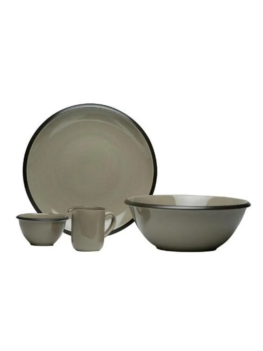 Red Vanilla HN400-004 Classic Print Hampshire Grey Round Bowls, 4-Piece Everyday Kitchen Serveware Set, Oven-Safe, Dishwasher-Safe, Unique Designs Serving Dishes