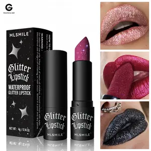 Kiss-Proof Matte Lipstick with Diamond Sparkle - Vampy Gothic Makeup Essential by MLSMILE Glitter Gloss peel lip stain Lipgloss Pigment