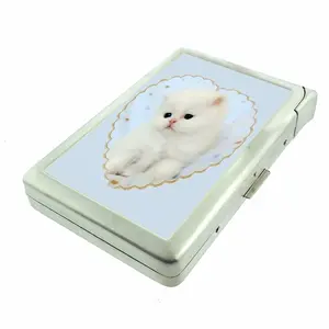 Valentine Kitten Metal Case Wallet with Built in lighter