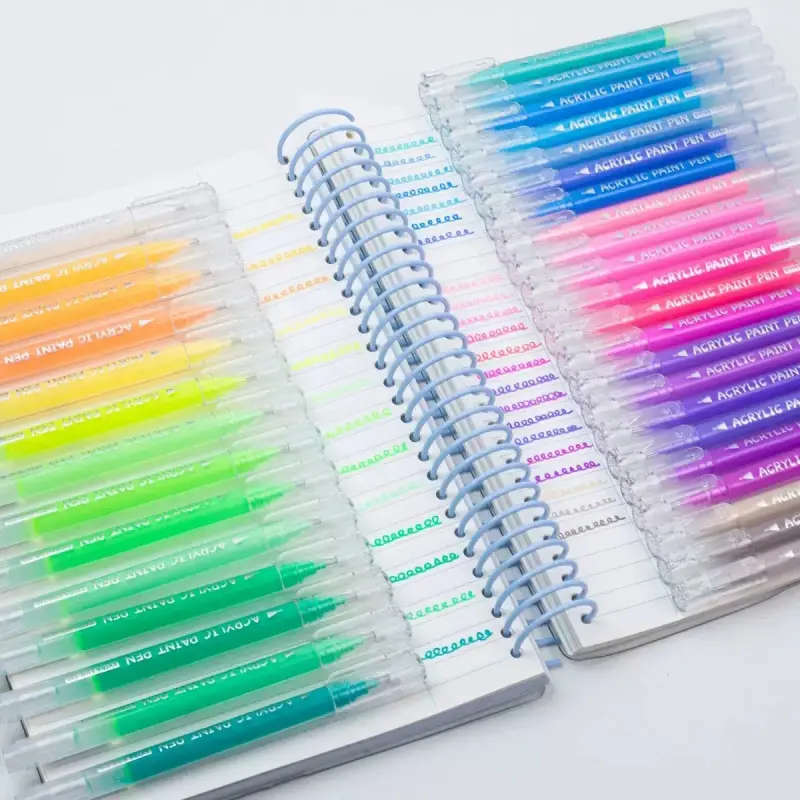 Acrylic Gel Marker Pens Set, Vibrant Color Ink Fine Tip Precision Art Markers for Drawing Journaling Scrapbooking, Craft Supplies Perfect Gift for Artists & DIY Lovers