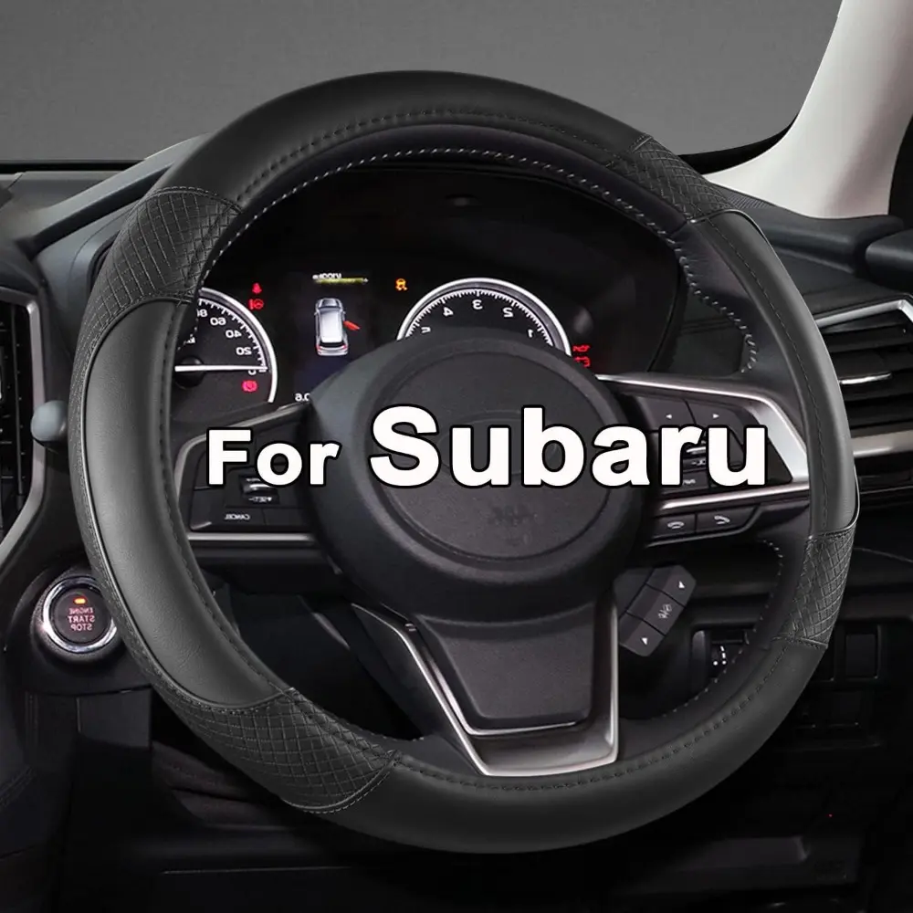 Customized Solid Black Steering Wheel Cover for Subaru Forester, Outback and Crosstrek, Steeringwheelcover