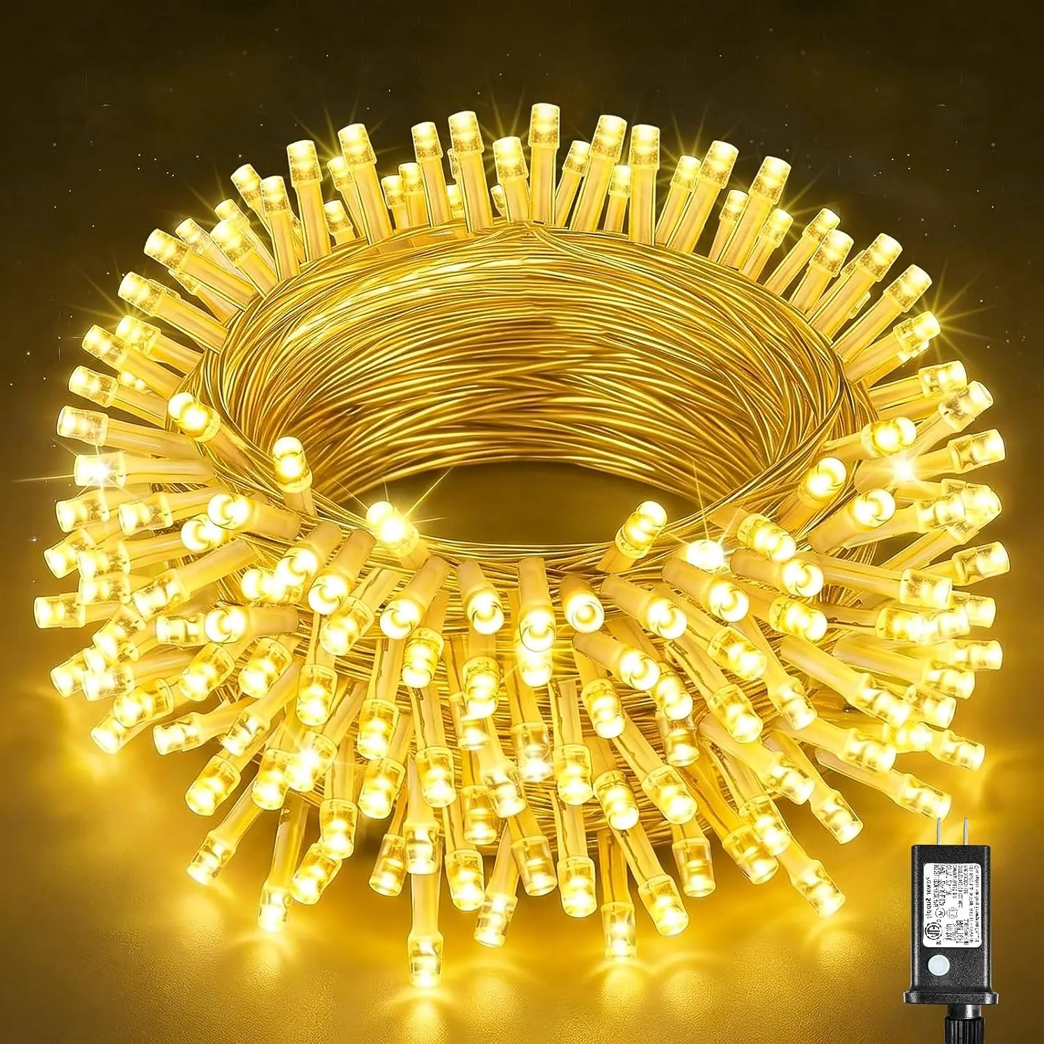 Warm White LED Christmas Lights Outdoor Indoor  Connectable Twinkle Fairy String Lights Clear Wire, Plug in  Christmas Lights Outdoor Waterproof for Bedroom Xmas Tree Decorations surprise gift box explosion