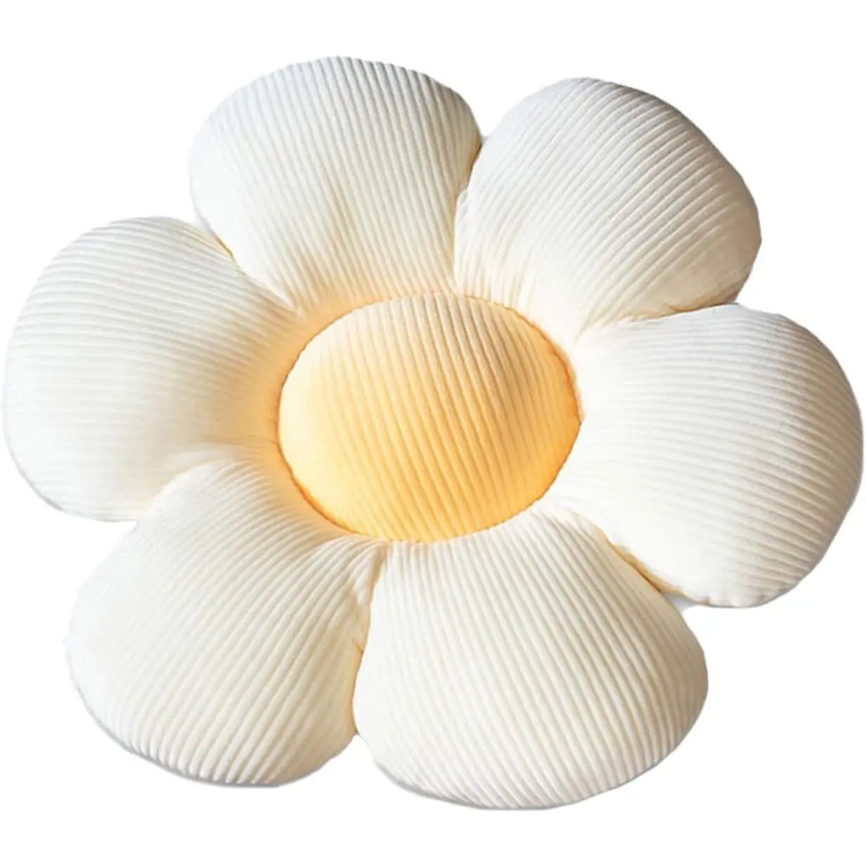 Flower-Shaped Cute Pillow, Flower Cushion, Reading Pillow and Leisure and Comfortable Pillow,  Cushion (Beige/Yellow, 40cm*40cm)