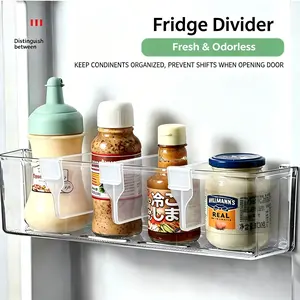 16 Counts Fridge Drawer Divider, Clear Plastic Organizer for Refrigerator Storage Adjustable