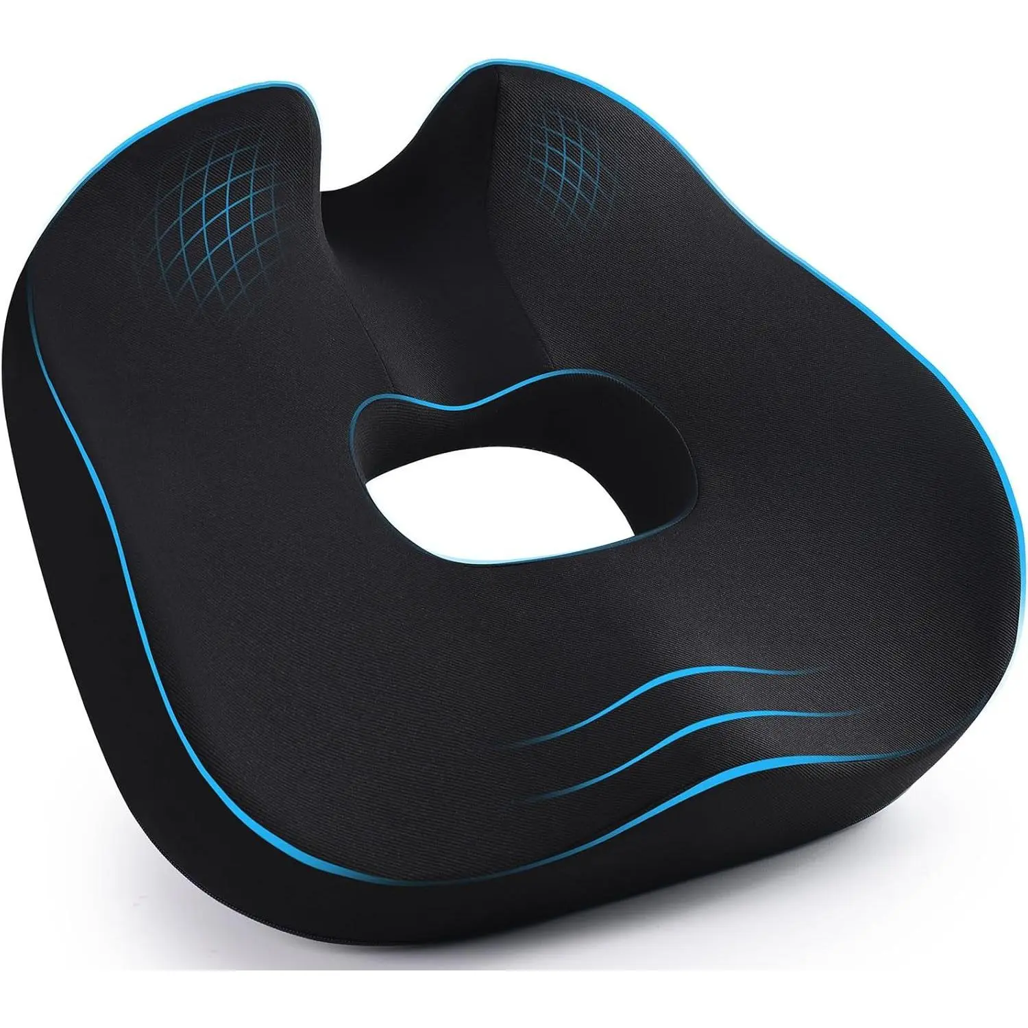 Pillow,hemorrhoid pillow for for sitting , pillow for Tailbone Pain Relief Cushion, Two Humps Hip Comfortable Design , Doughnut Pillow, Butt Pillows for Postpartum Pregnancy, L Size-Black
