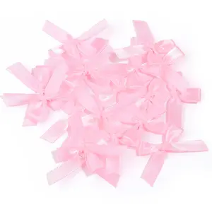 50 Mini Ribbon Bows, Multicolor Polyester Bows for Gifts, Hair Clips, Bouquets, Weddings, Birthdays