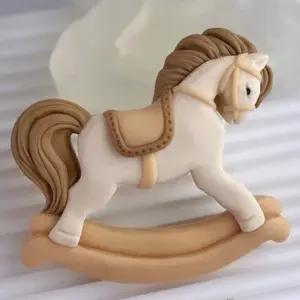 Vintage Wooden Horse Silicone Mold, Candy Chocolate Baking Decoration Tool, DIY Cake Decorating Mould, Kitchen Accessories