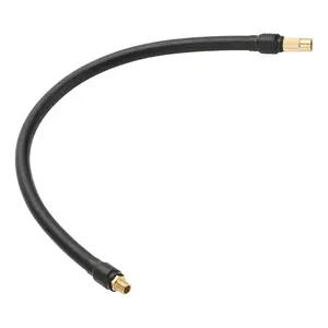 Universal Tire Inflator Extension Tube Air Pump Extend Hose Adapter Tire Valve 15.75inch M8x0.8 10mm OD Durable Rubber Gold Tone Connector