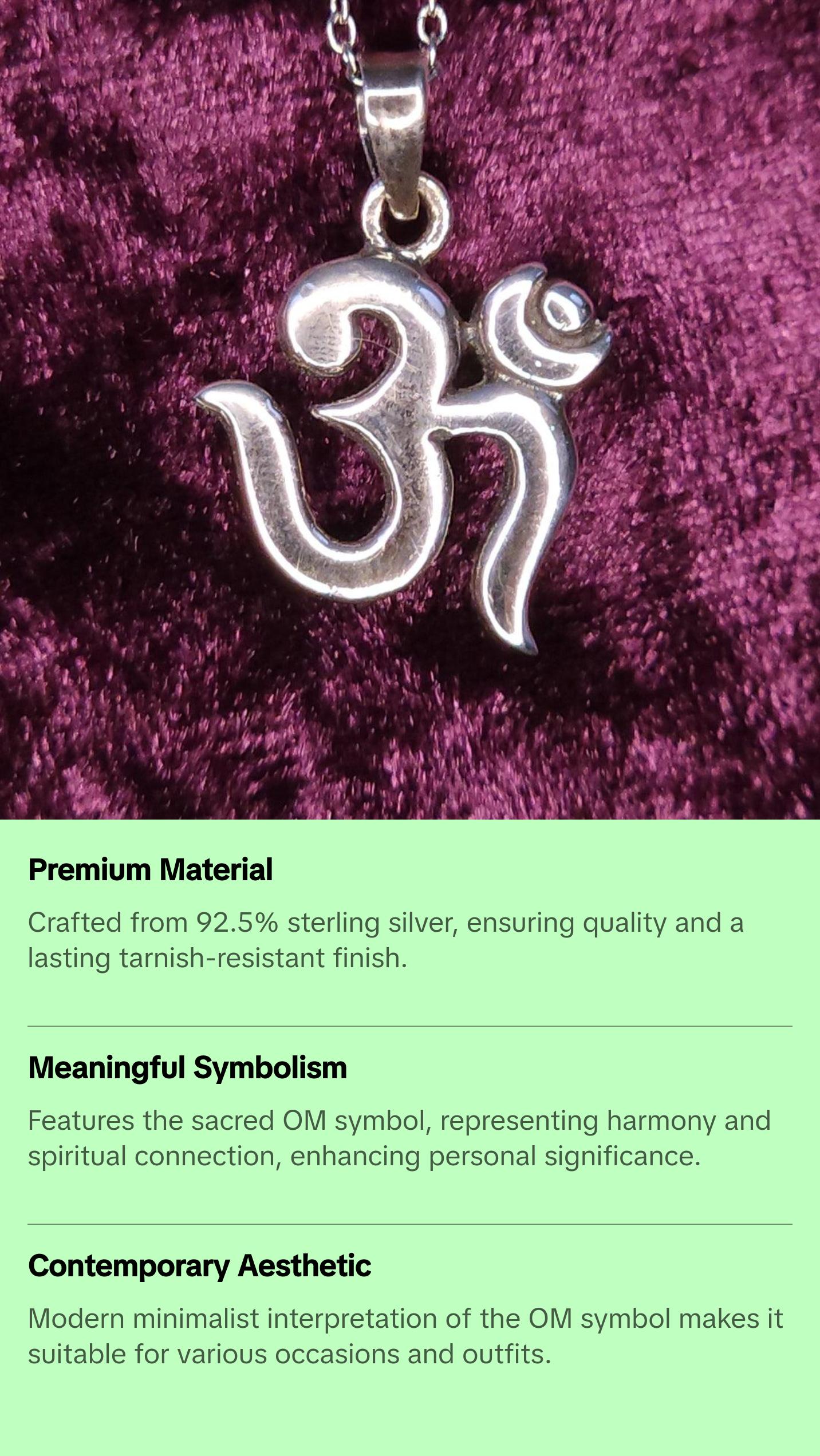 Modern OM Symbol Sterling Silver Pendant