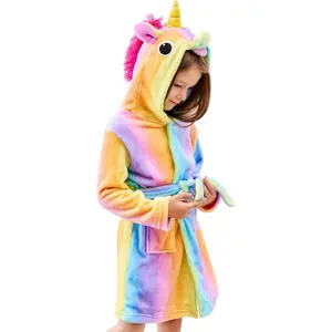 LYZ-NG11   Soft Unicorn Hooded Bathrobe Sleepwear - Unicorn Gifts for Girls