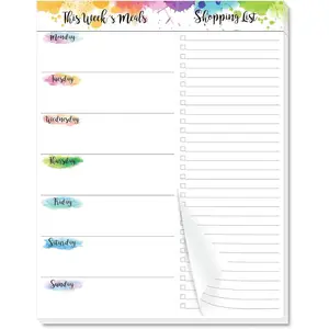 Weekly Meal Planner - Undated Magnetic Notepads with Grocery List, 7" x 9",52 Weeks, Meal Planning Pad for Refrigerator Door with Tear-Off Shopping List, Hanging Food/Menu Organizer Notepad