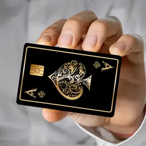 Gold Ace of Spades Card Design Credit Card Stickers Decoration Ultra Thin High Quality Scratch Proof for Credit Debit & Transportation Cards Easy to Remove with Adhesive