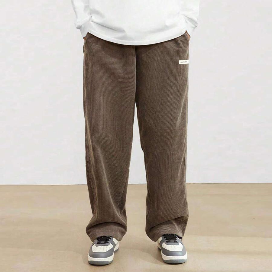 Men’s vintage corduroy casual pants, loose straight cut, new for spring/autumn