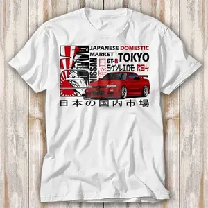 Nissan Skyline R34 Tokyo Japan JDM Car T Shirt Best Seller Funny Movie Gift Music Meme Top Tee
