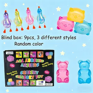 9pcs/box Stress Relief Malt Candy Blind Box, Slow Bounce Squeeze Toys, Unique Party Favors, Small Gifts for Gatherings