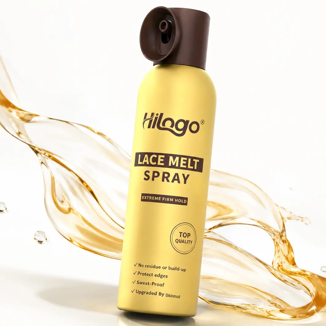 HILOGO Lace Melt Spray, Mild & Extra Strong Hold for an Invisible Natural Hairline, Sweatproof Wig Adhesive for a Smooth Finish, 180ml / 6.09 fl oz, Haircare