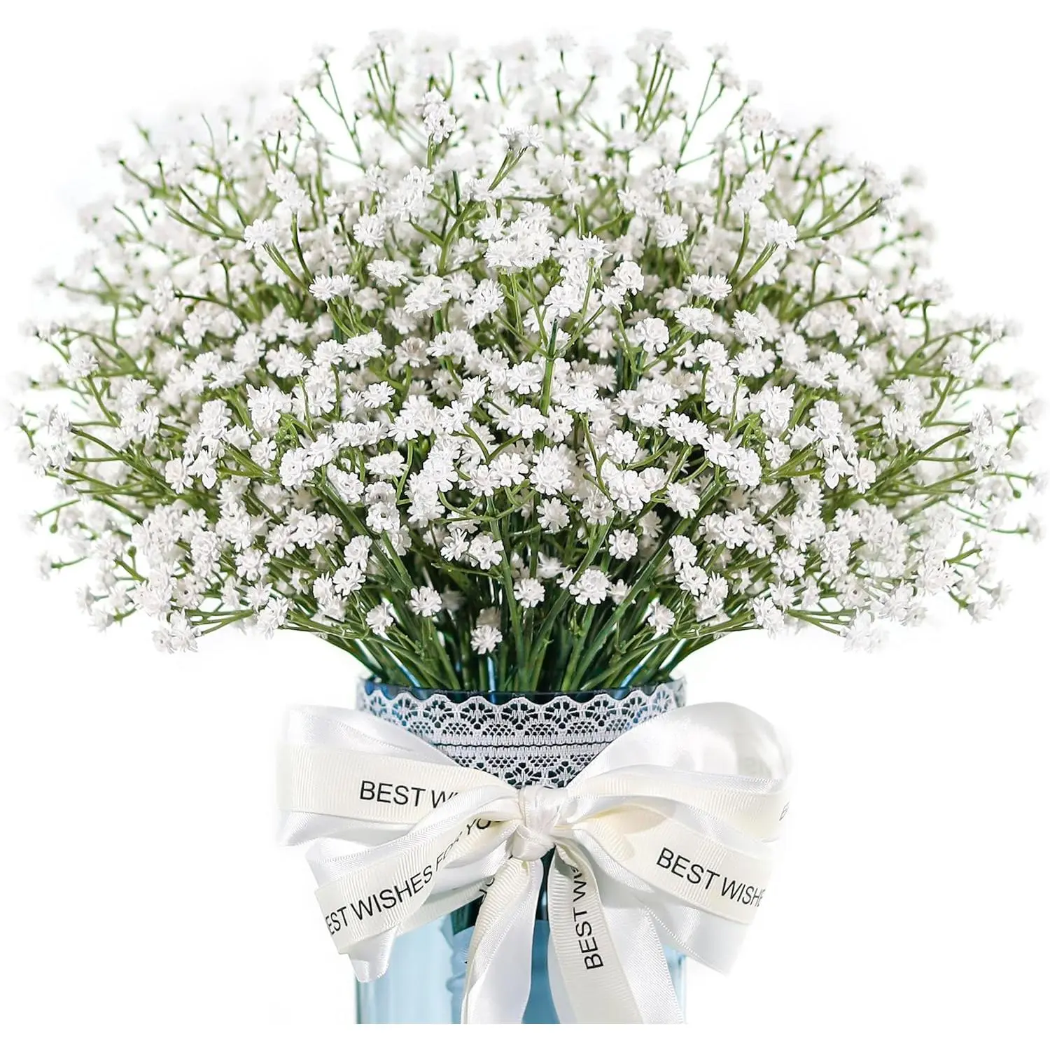 12Pcs Babys Breath Artificial Flowers White Fake Babies Breath Gypsophila Bulk Real Touch Faux's Breath Flowers DIY for Wedding Centerpieces Floral Arrangements Home Party Decoration