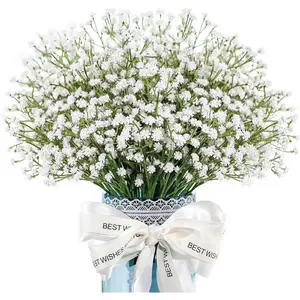 12Pcs Babys Breath Artificial Flowers White Fake Babies Breath Gypsophila Bulk Real Touch Faux's Breath Flowers DIY for Wedding Centerpieces Floral Arrangements Home Party Decoration