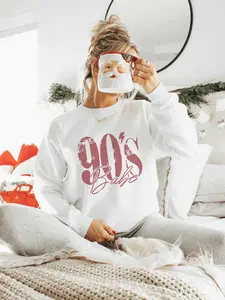 Autumn Winter New Women's Sweatshirt Minimalist Style Polka Dot Arc Line Design Fashion Casual Female Top for Daily Wear