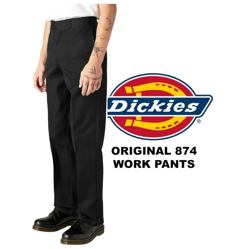 Dickies Original 874 Men's Workuniform Construction Pants, Classic High-Rise, Durable Non-Stretch Polyester-Cotton Twill
