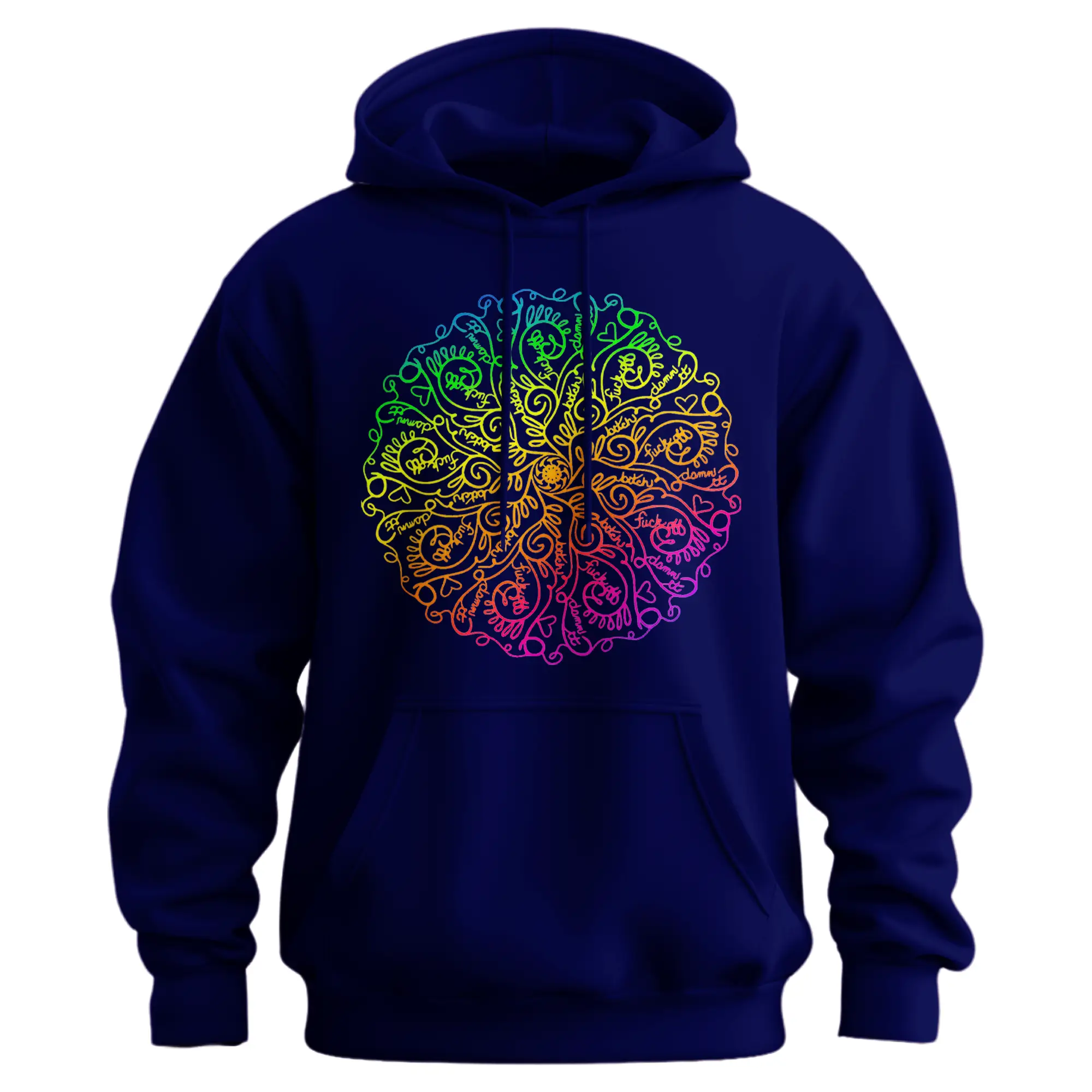 Curse Word Mandala Hoodie - Graphic Hoodie with Unique Design for Casual Wear
