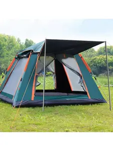 Pop-Up Camping Tent, Waterproof And Windproof Dome Tent For Hiking, Suitable For 4-6 People For Easy Setup In A Family Setting.