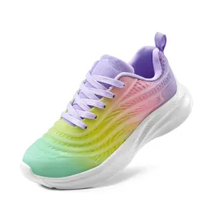 DREAM PAIRS Youth Fashion Shoes for Kids - Lace-Up Sparkle Athletic Running Trainers (Girls & Boys Footwear)