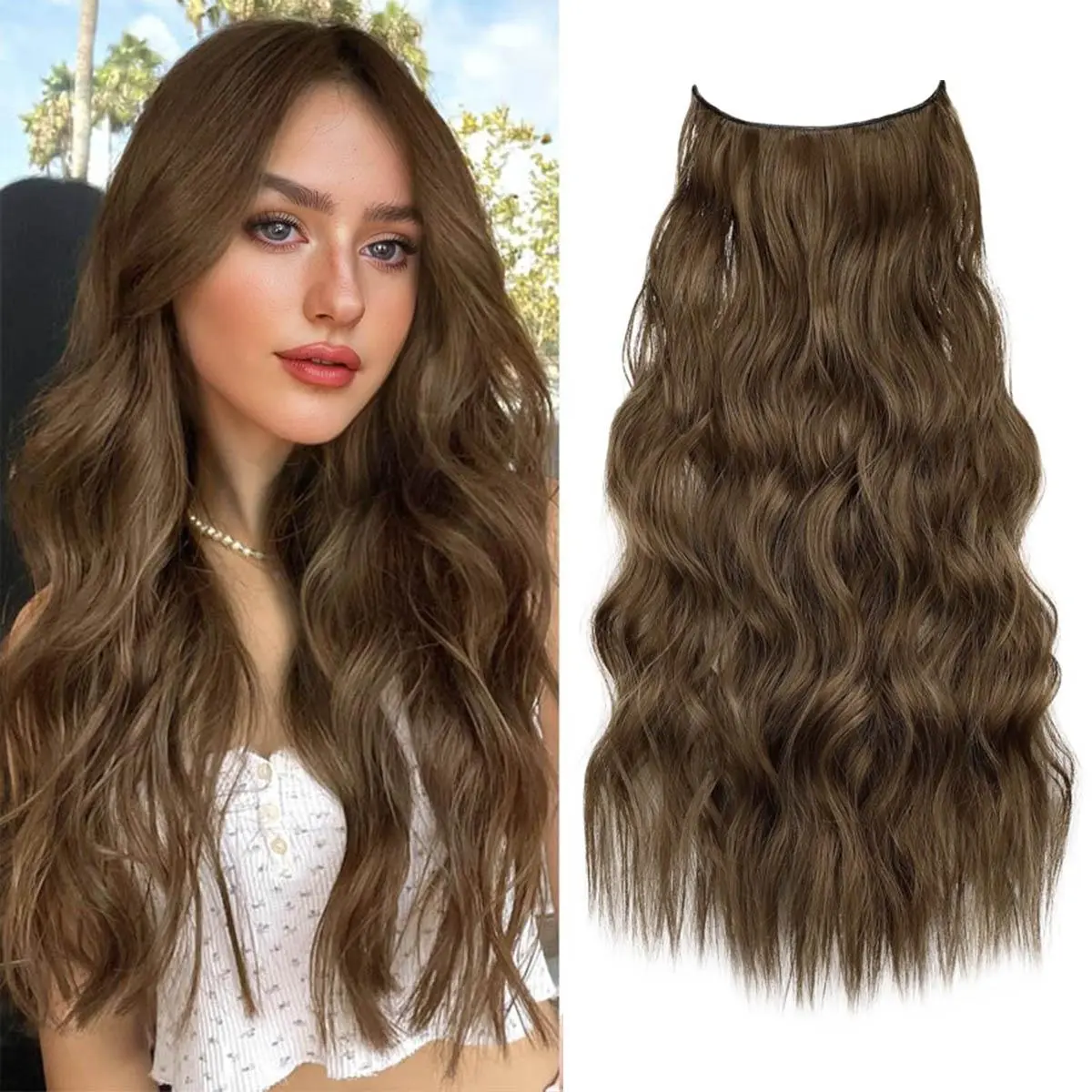 Chestnut brown （One-Piece 5-Clip）
