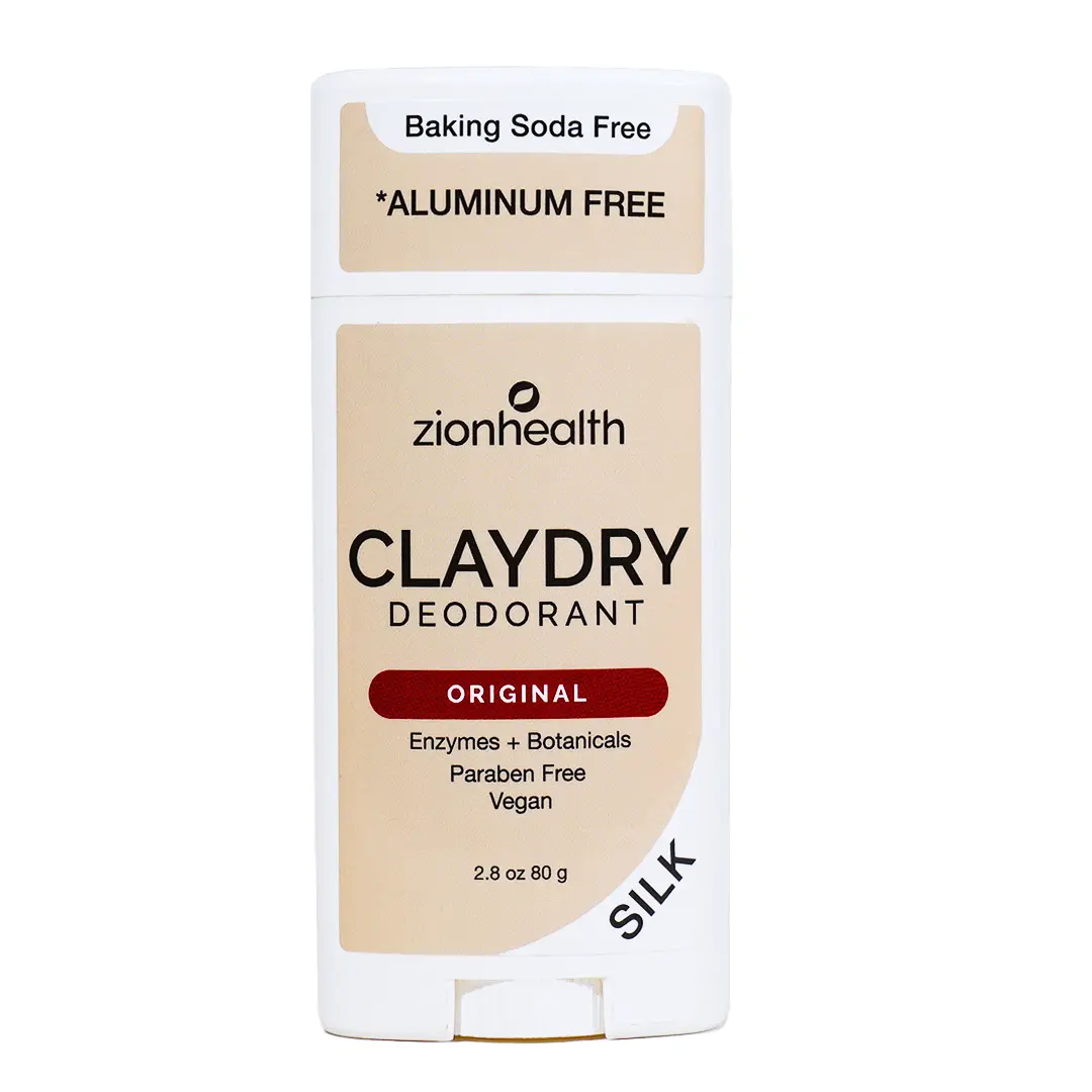 Zion Health CLAYDRY SILK Vegan Body Care Deodorant - Ionic Clay for Moisture Control, Aluminum-Free, Gluten-Free, Chamomile, Witch Hazel, Citrus Yuzu Scent, for Sensitive & All Skin Types, Single Item, Plant-Based, Grapefruit