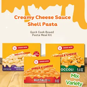 Multi Flavor Shell Pasta Meal Set, Creamy Cheese Sauce with Vegetable and Spicy Options, Quick Prep Comfort Food for Busy Days