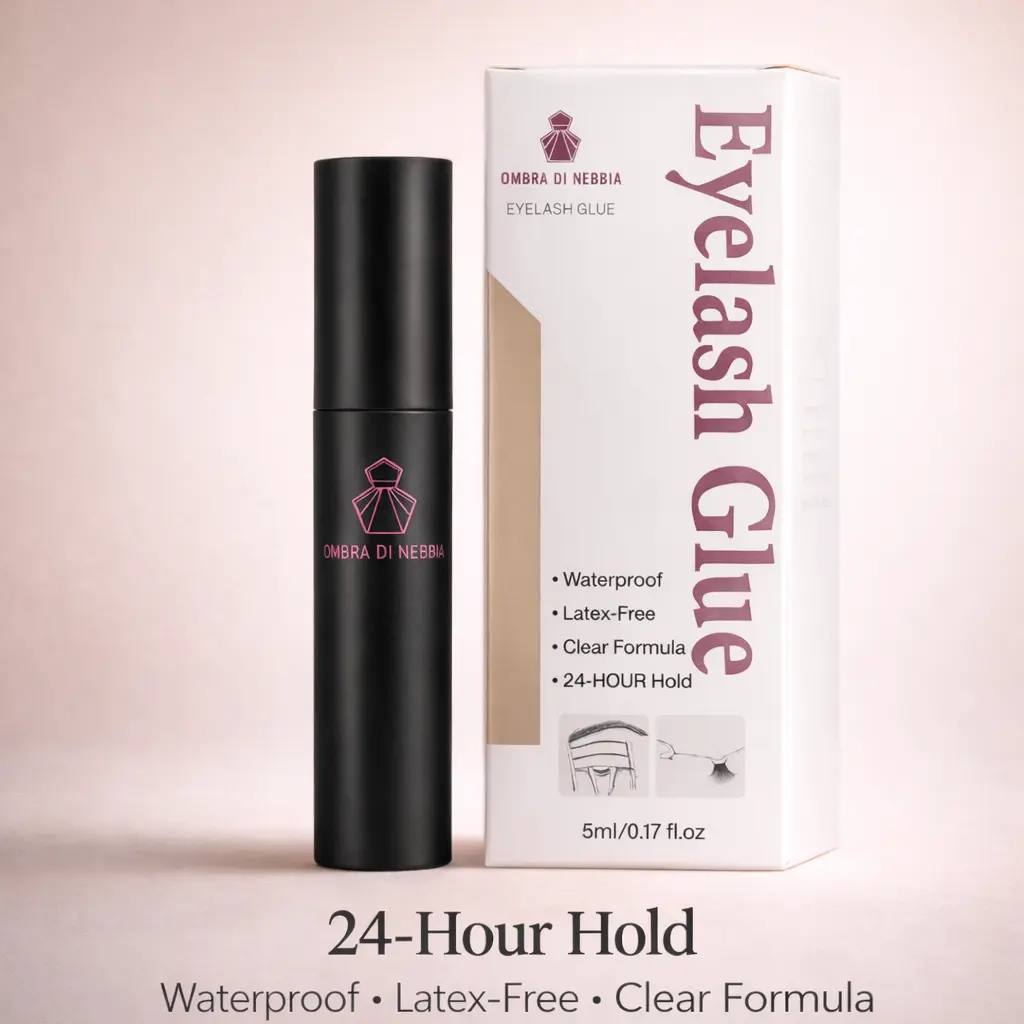 OMBRA DI NEBBIA Eyelash Glue 5ml High-Quality Waterproof Clear Formula with Unique Design for Secure Makeup Application - Cosmetic