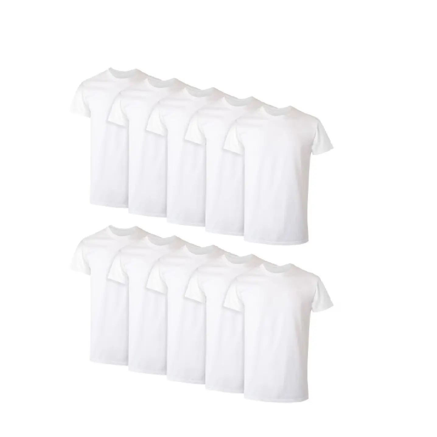 Hanes Men's Super Value Pack White Crew T-Shirt Undershirts, 10 Pack