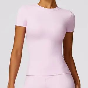 Yoga short-sleeved shirts, fitness tops, quick-drying T-shirts, and tight-fitting sportswear.